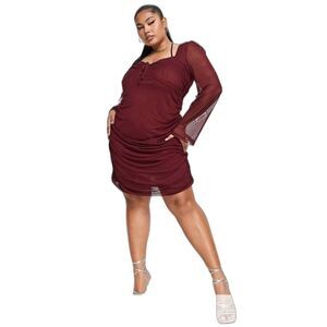 QED London Plus Burgundy Dress MATERNITY